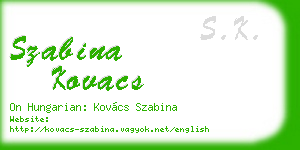 szabina kovacs business card